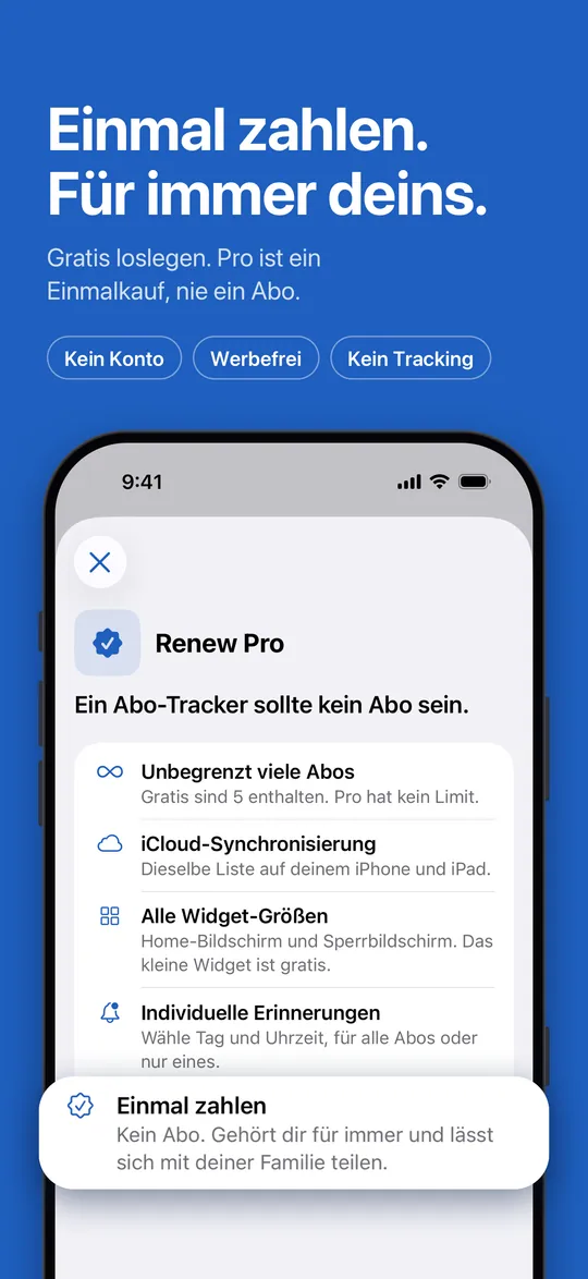 Renew Pro: ein Kauf, kein Abo