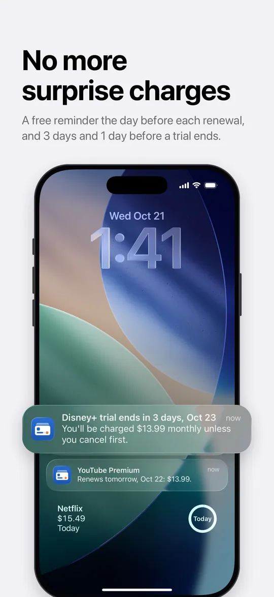 A reminder on the Lock Screen before a free trial ends