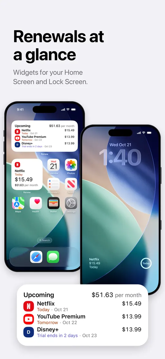Home Screen and Lock Screen widgets
