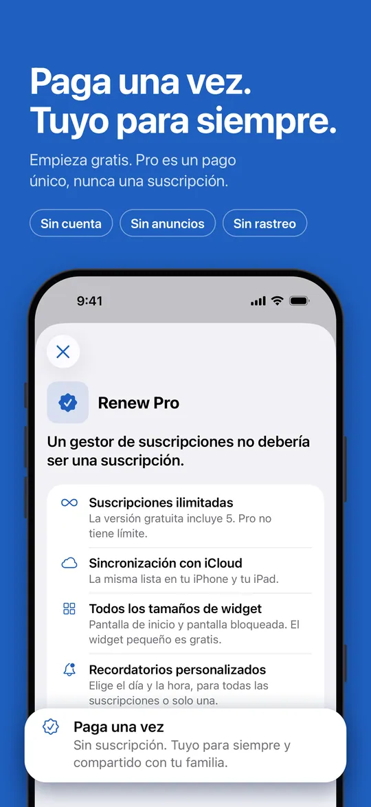Renew Pro: una sola compra, sin suscripción