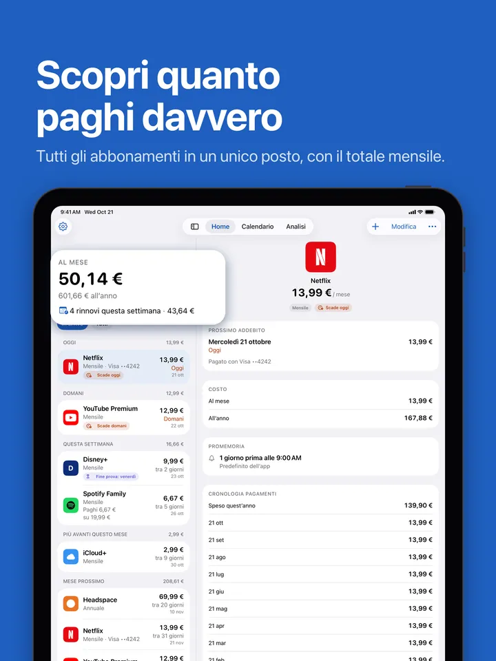 Home su iPad: il totale mensile e i prossimi rinnovi
