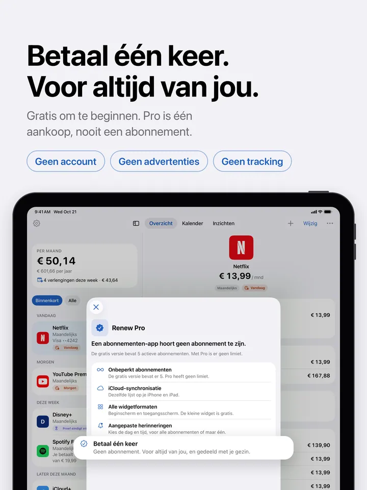 Renew Pro op de iPad
