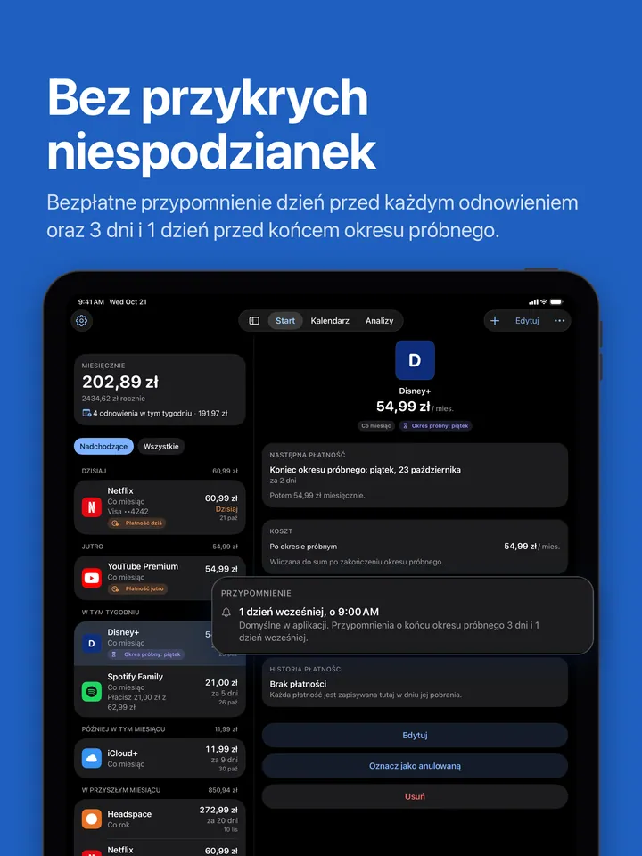 Przypomnienia na iPadzie