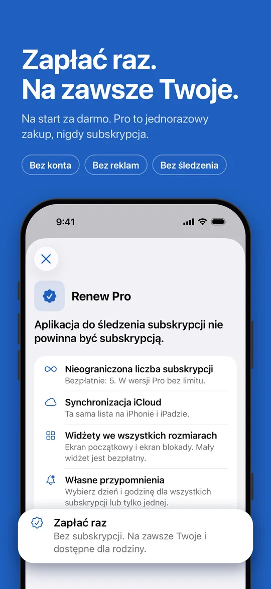 Renew Pro: jeden zakup, bez subskrypcji
