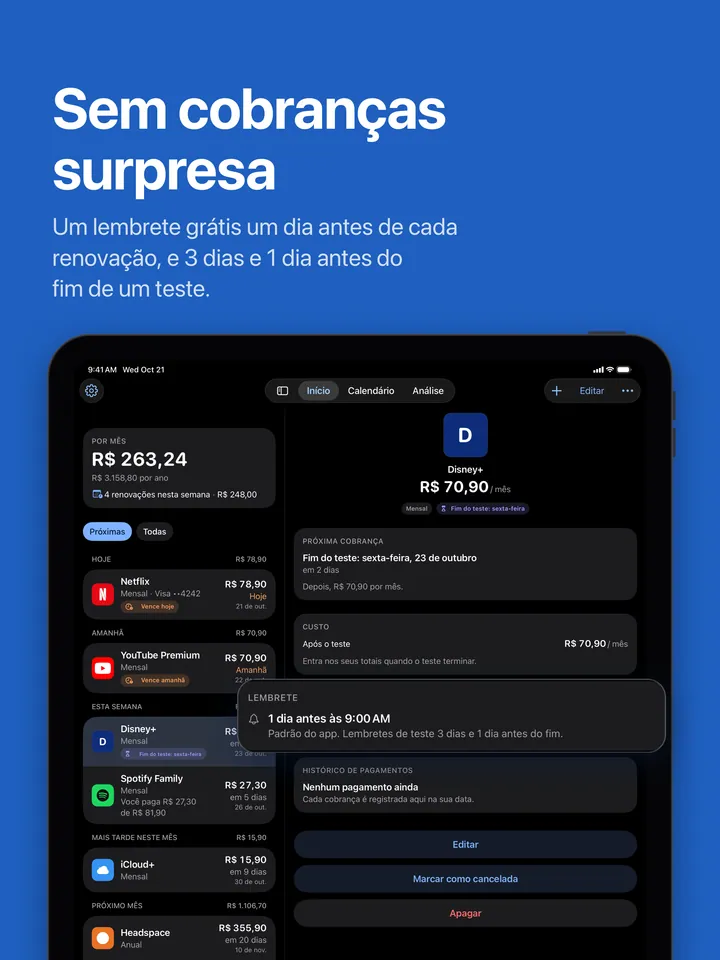 Lembretes no iPad