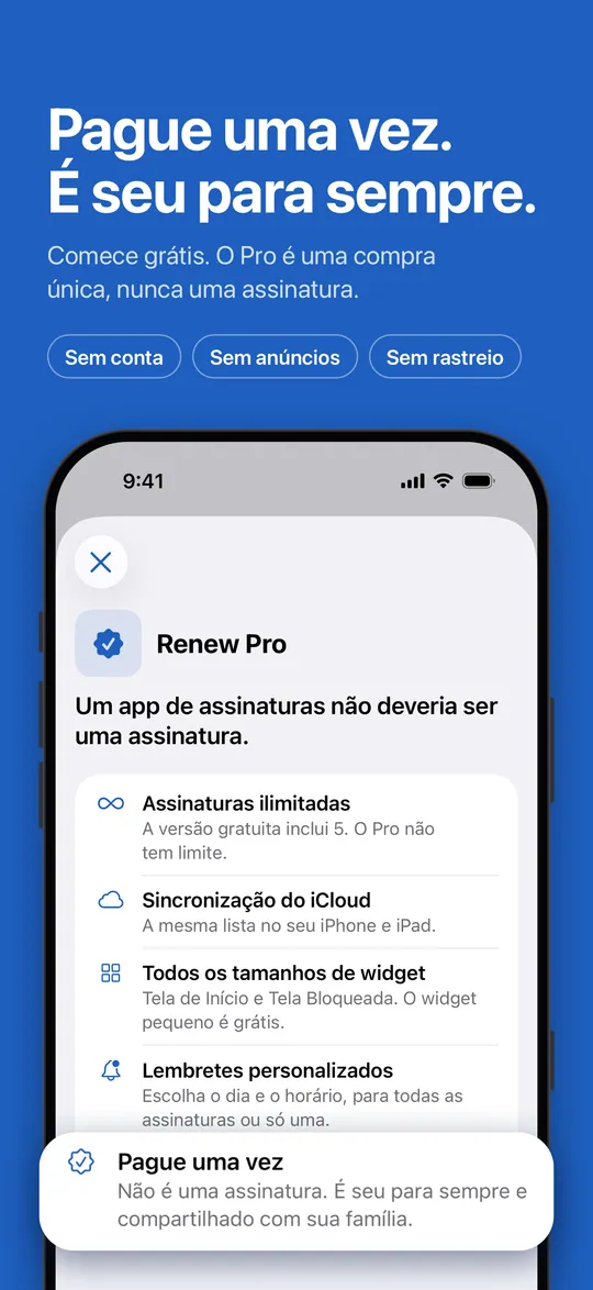 Renew Pro: uma compra, sem assinatura