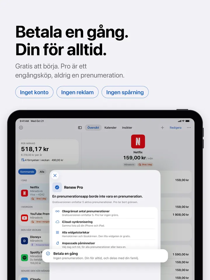 Renew Pro på iPad