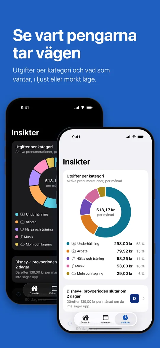 Insikter: utgifter per kategori