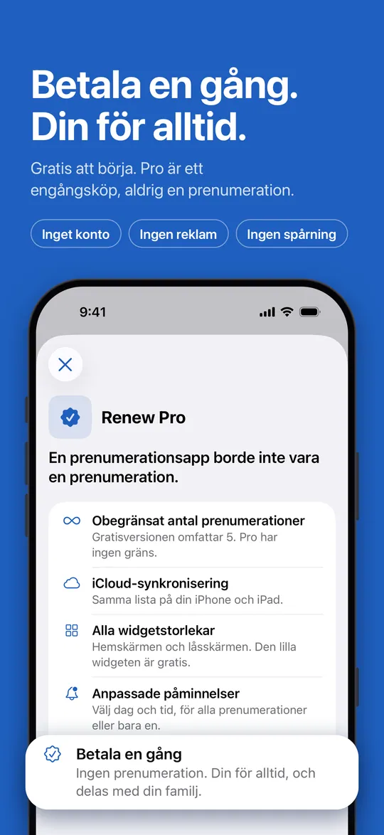 Renew Pro: ett köp, ingen prenumeration