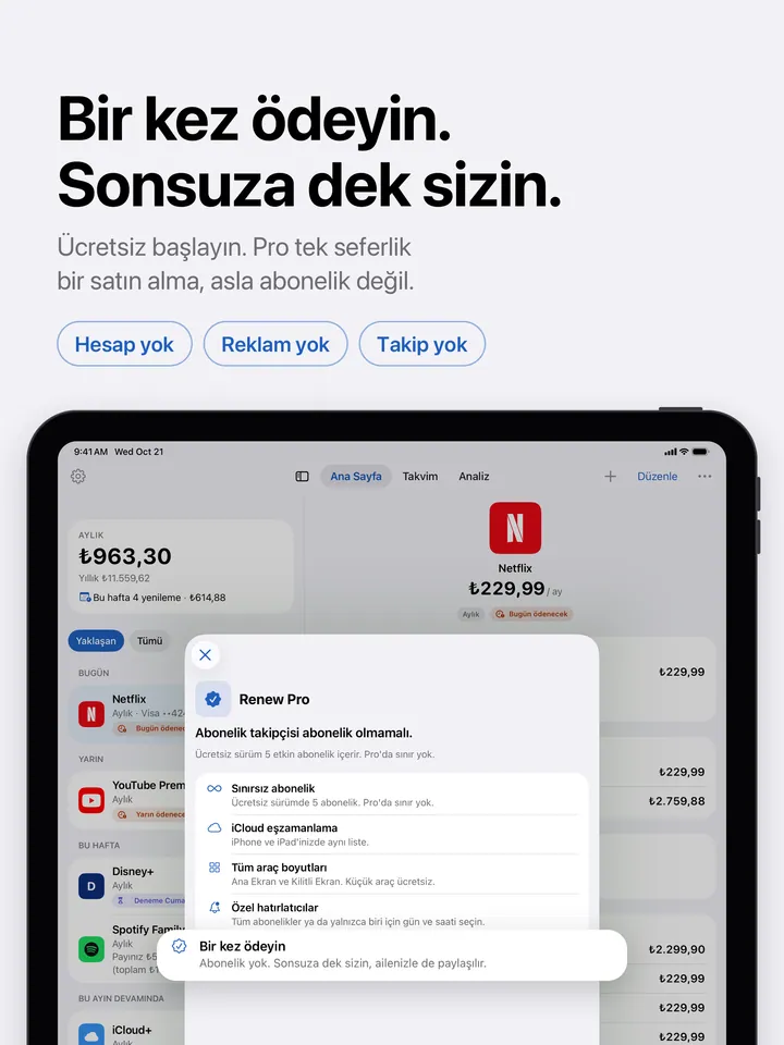 iPad'de Renew Pro